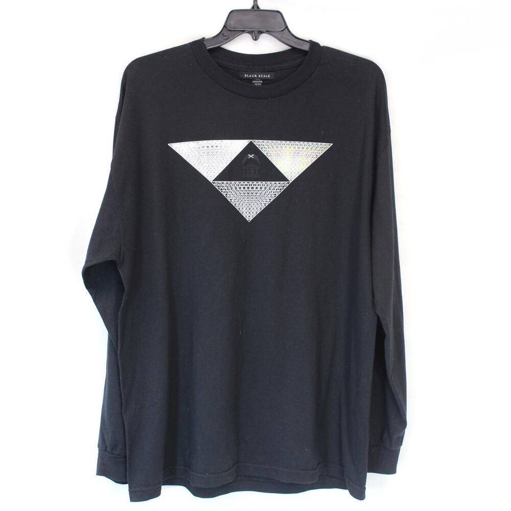 Black Scale Black 100% Cotton Sweatshirt T-Shirt XL made in USA